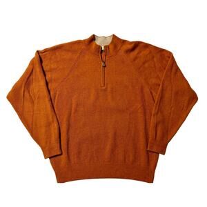 Vintage Peter Millar Crown 100% Cashmere 1/4-Zip Sweater – Burnt Orange – Size L